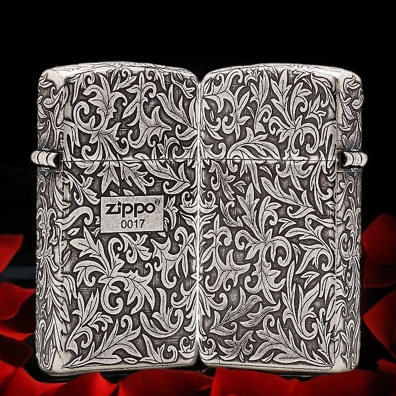ZIPPO/之宝纤巧窄机【古银唐草中标】正品煤油打火机KF-DF