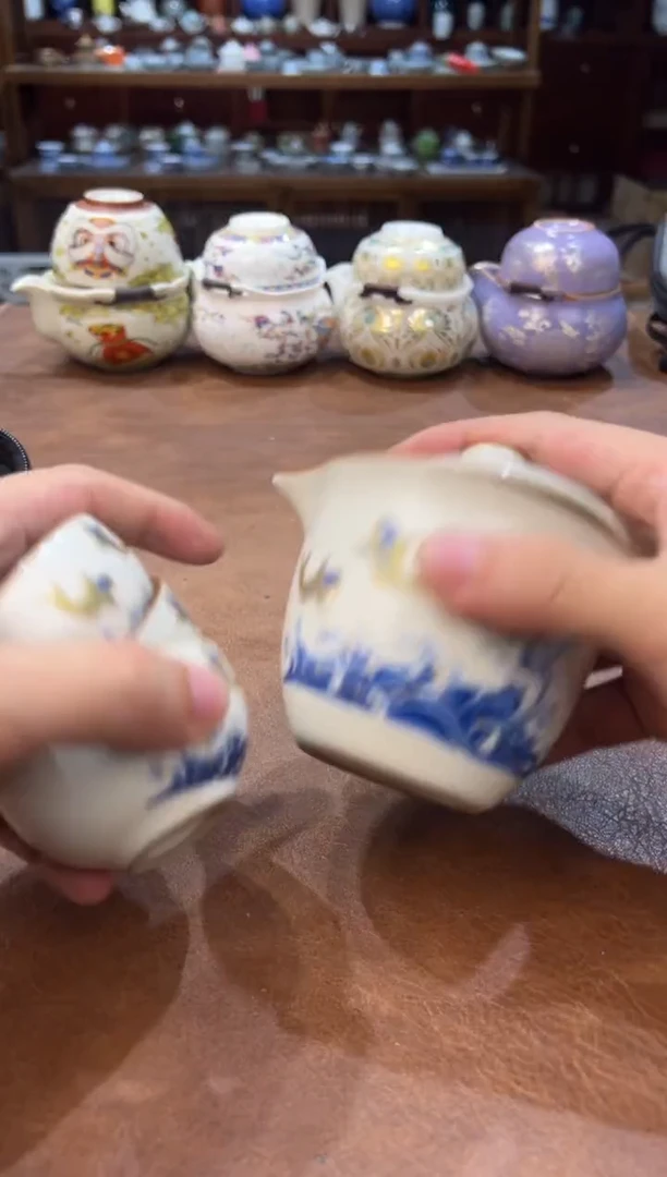 真的很便宜超好看会开片的旅行茶具