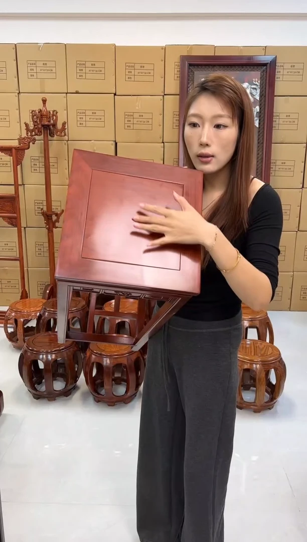 鸡翅木类家具花梨木花架（花梨色）