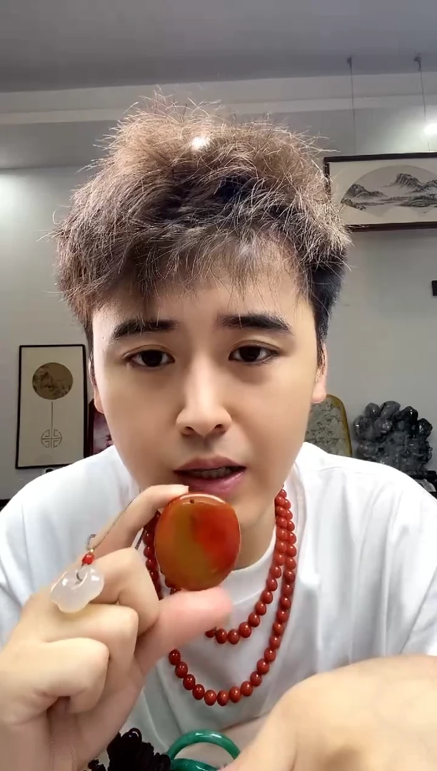 玛瑙/玉髓颈饰未镶嵌战国红玛瑙平安扣多样性发货拍一发一