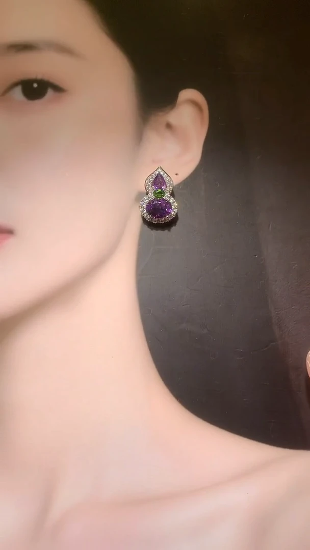 银S925镶嵌耳饰水晶【宝石世家严选】