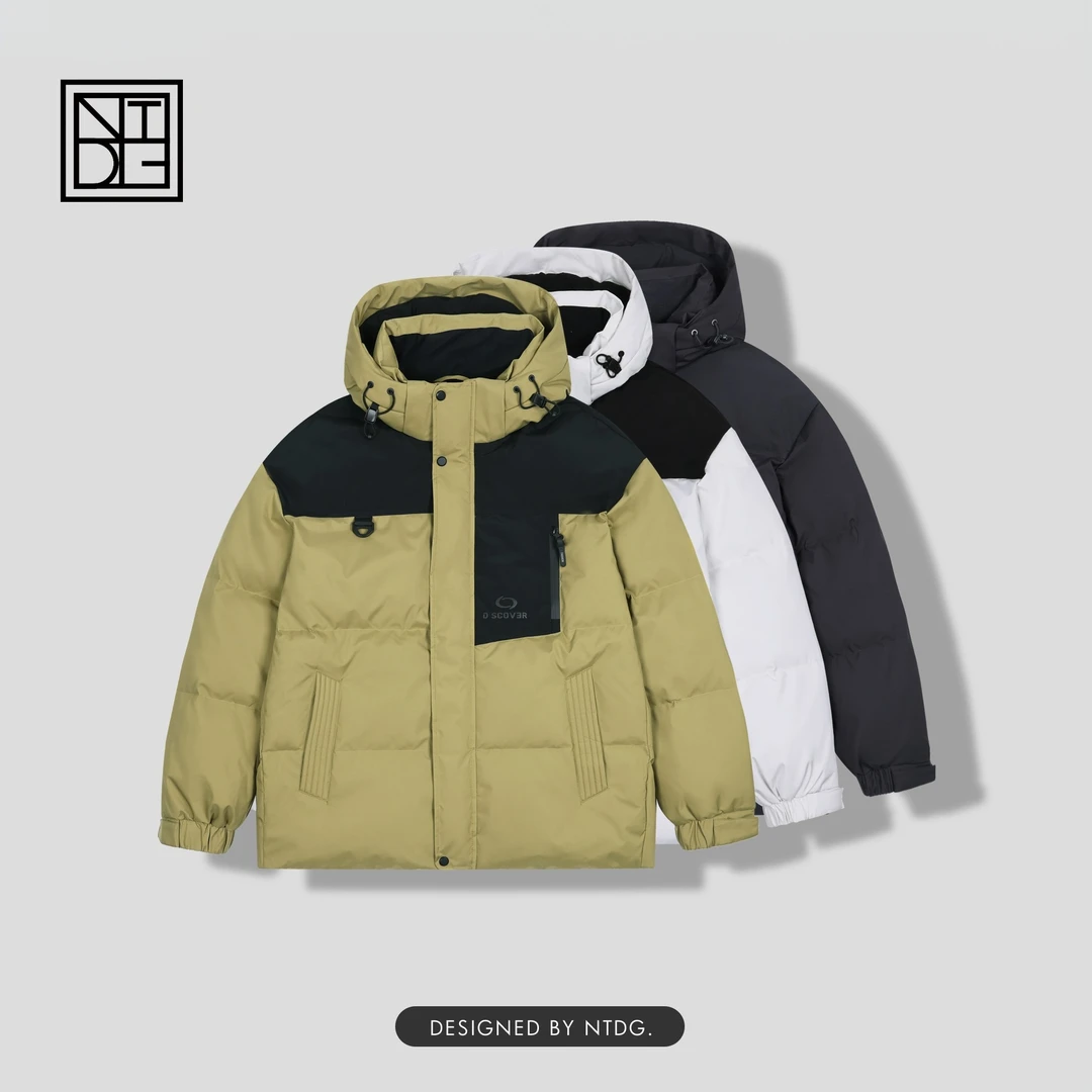 时尚拼接连帽羽绒服夹克外套Y13-5537