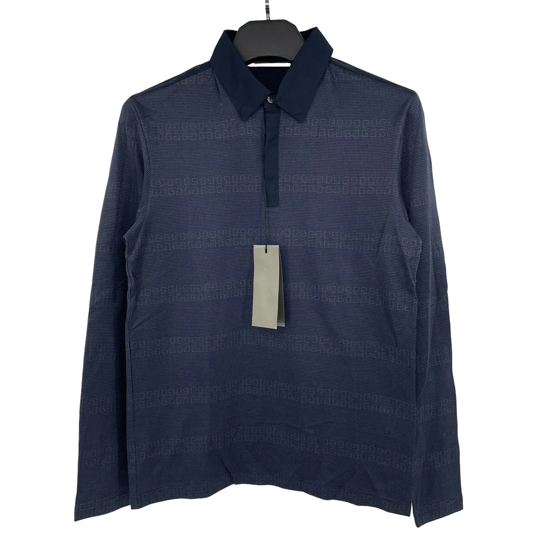 全新未使用 Givenchy/纪梵希 暗纹四宫格长袖polo A-叶子107