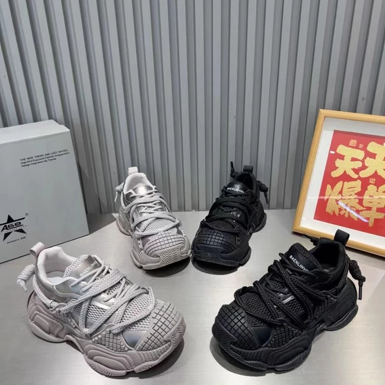 欧洲站彩色轮胎厚底老爹鞋子女爆款2025春季新款休闲运动鞋潮