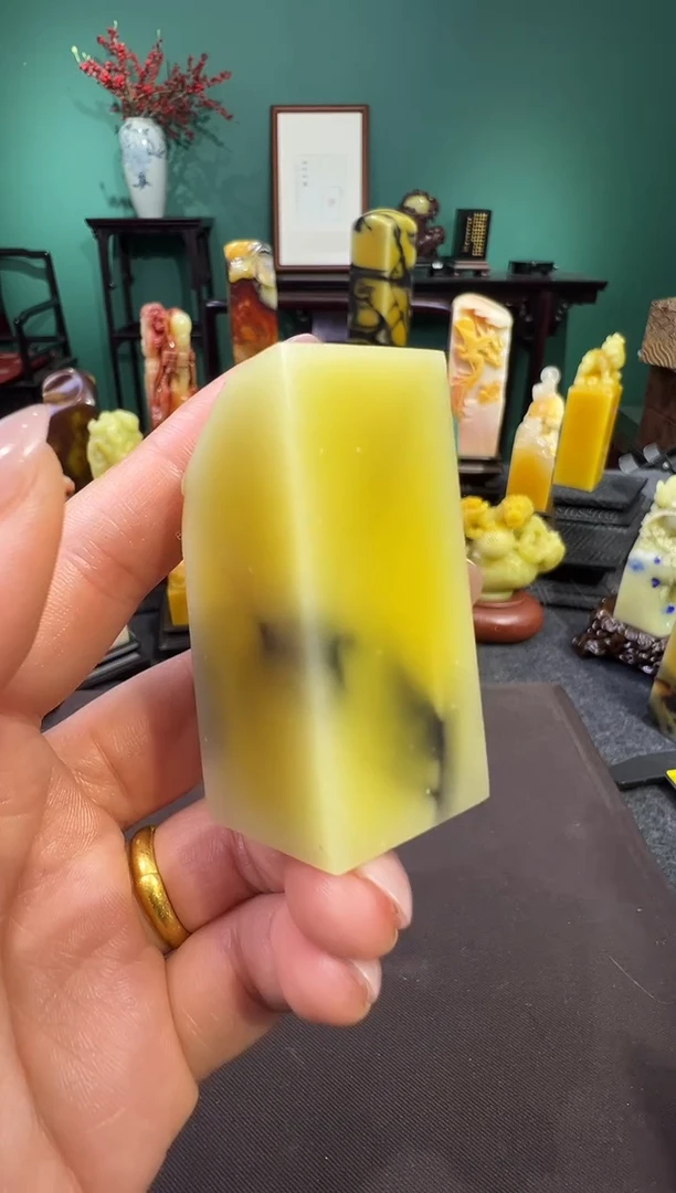 【闪购商品】青田石水墨菜花素章