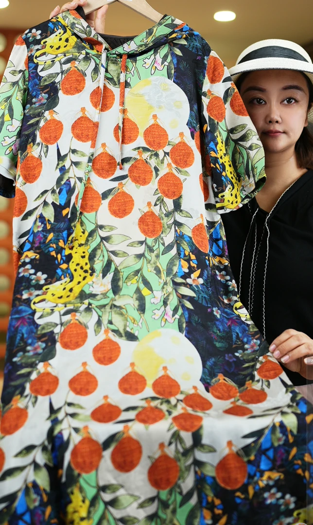 <<非遗美学>>新中式国风木薯真丝连衣裙T1470