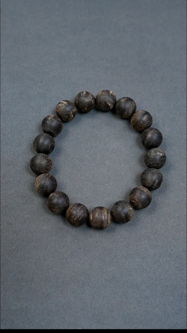 沉香手串12mm文莱黑棋沉水18.39g