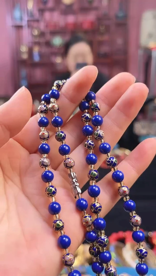 非遗 景泰蓝项链 0.6 宝蓝