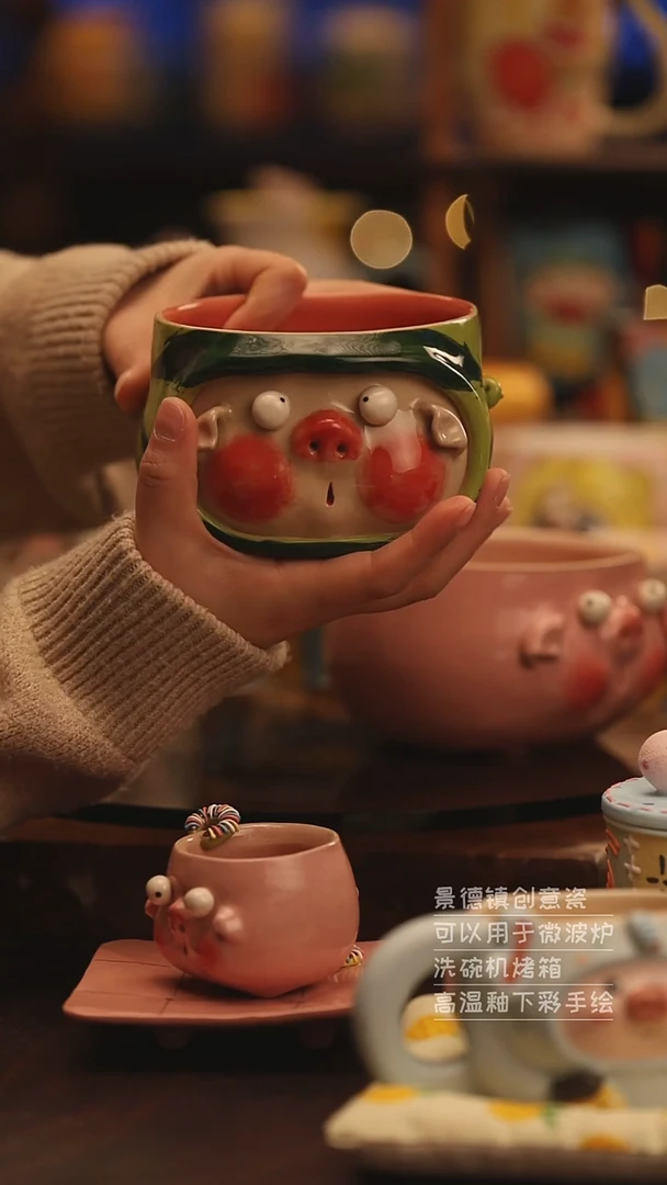 陶瓷景德镇可爱陶瓷釉下彩绘设计师款