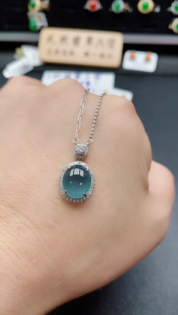 套链银S925镶嵌翡翠1
