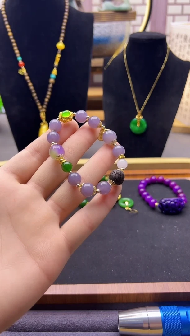 【闪购商品】和田玉手链14K金镶嵌S505