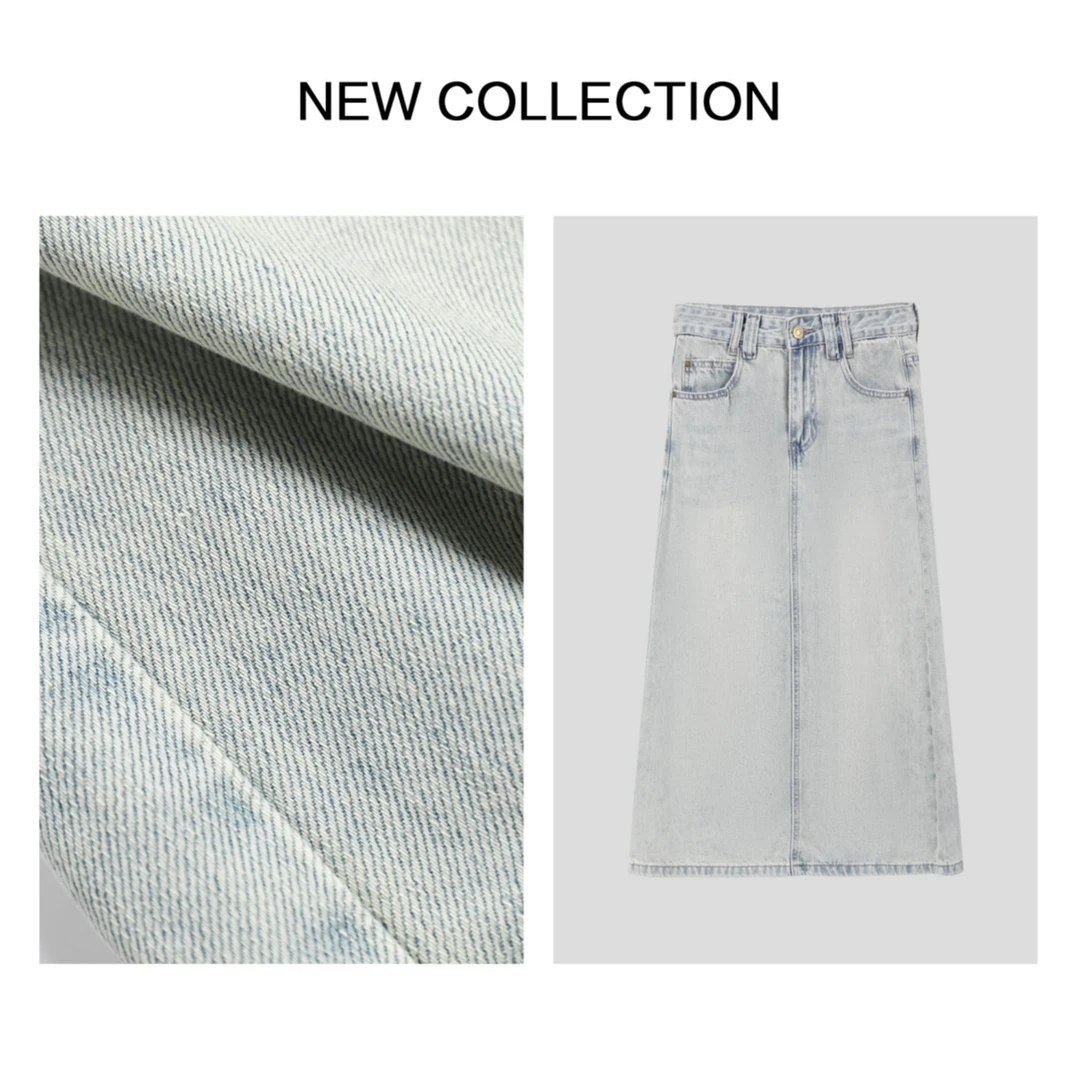 【小依专享】E5F20001时尚半身裙中长款-0001高腰百搭牛仔