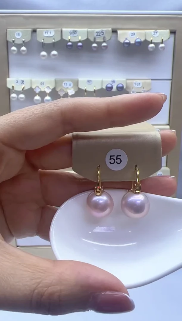 【闪购商品】淡水珍珠耳饰银S925镶嵌55