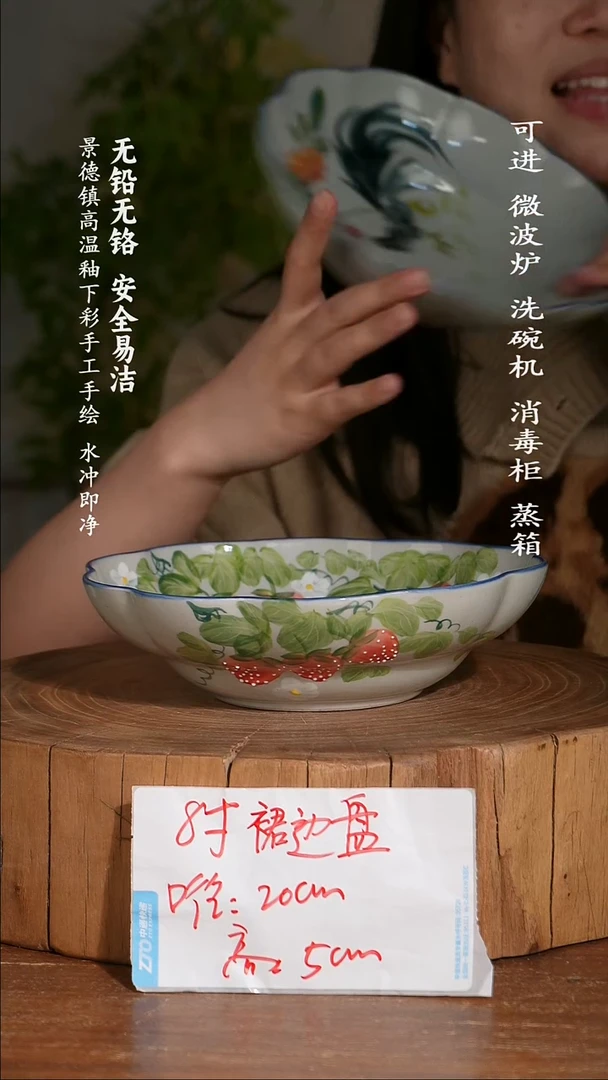 碗陶瓷景德镇高温瓷釉下彩手绘陶瓷