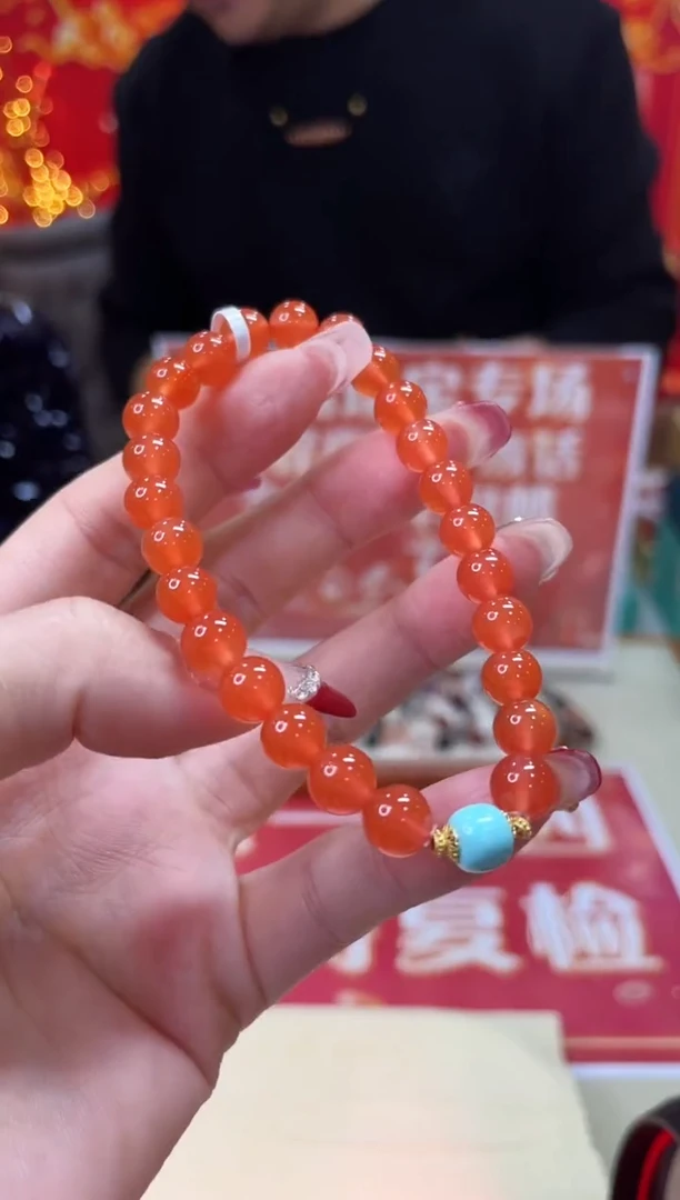 【闪购商品】南红玛瑙手链18K金镶嵌@@ZY40831006