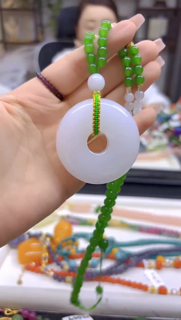 和田玉（白玉）未镶嵌毛衣链DIY款M503