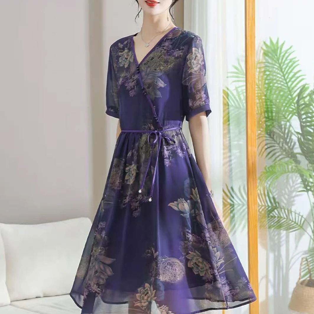 【撤柜断码甩】M1702女装百搭连衣裙气质时尚休闲中长款裙子