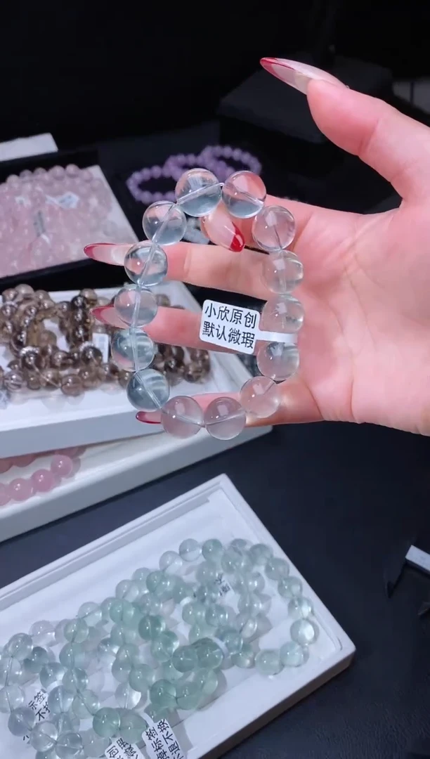 【闪购商品】萤石手链合金113.2绿葡萄萤石手串 多样性发其一