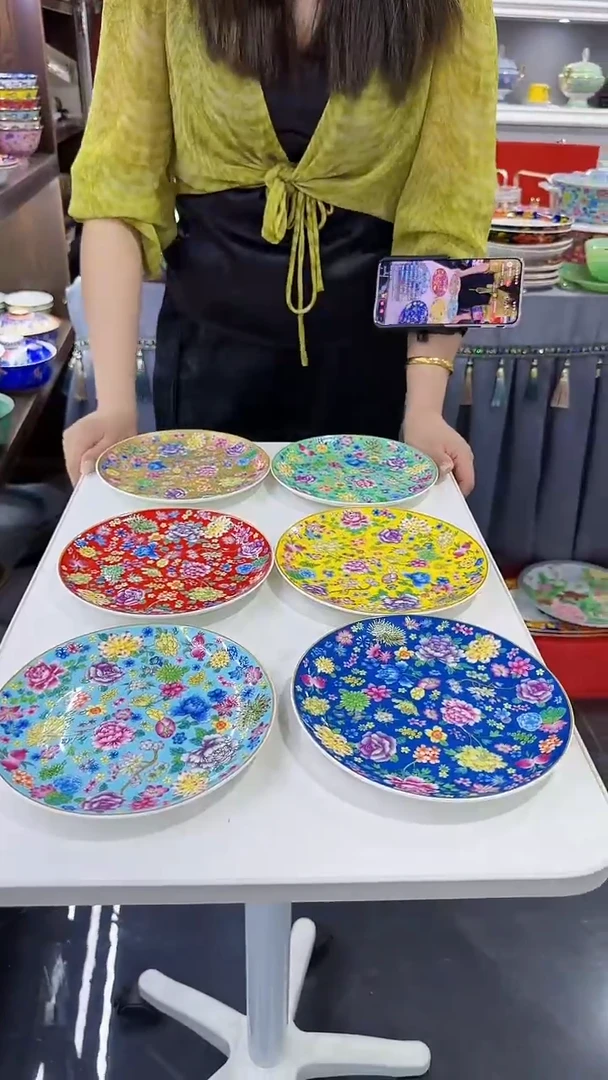 瓷片7英寸骨碟6个景德镇陶瓷