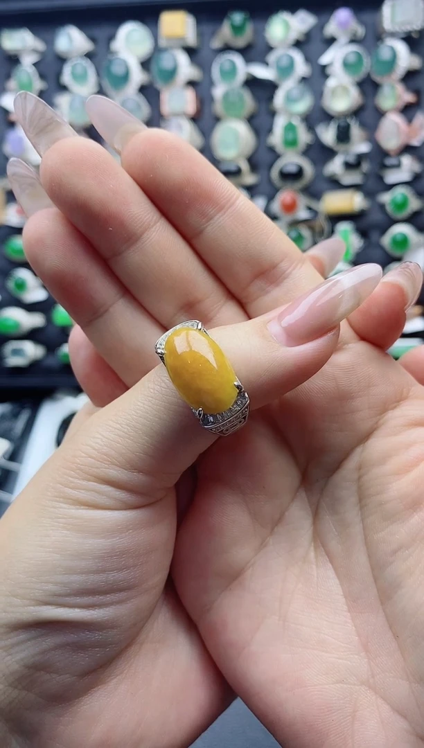 【闪购商品】翡翠戒指银S925镶嵌天然A货翡翠戒指