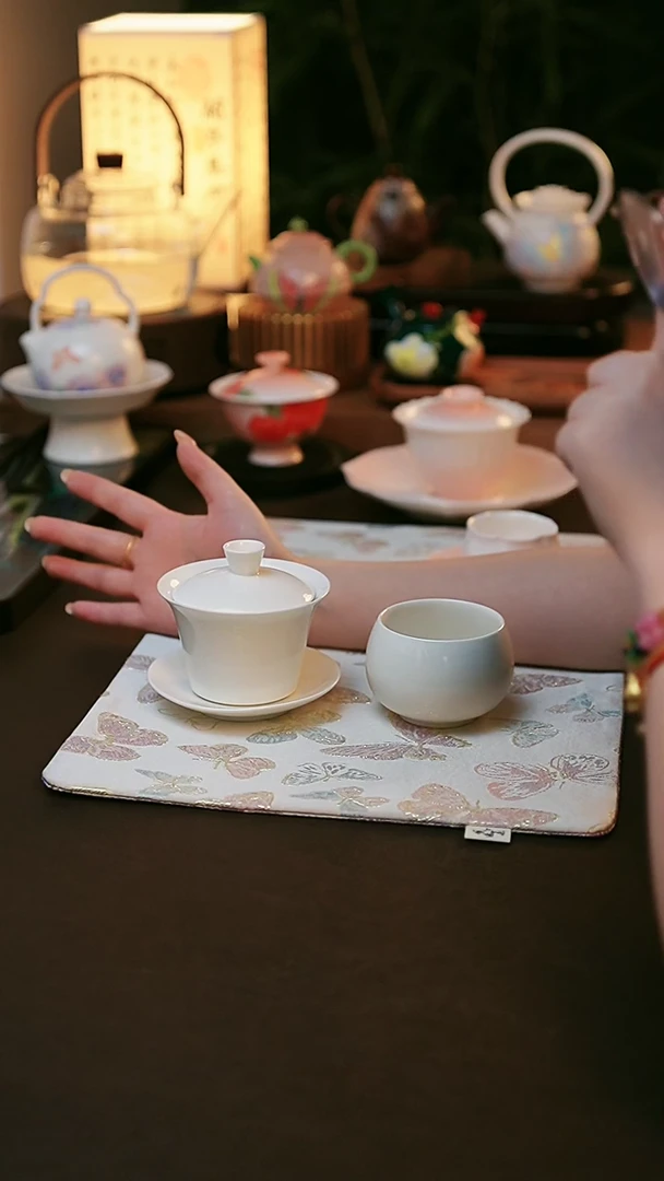 陶瓷茶具羊脂玉白瓷一盖碗一杯