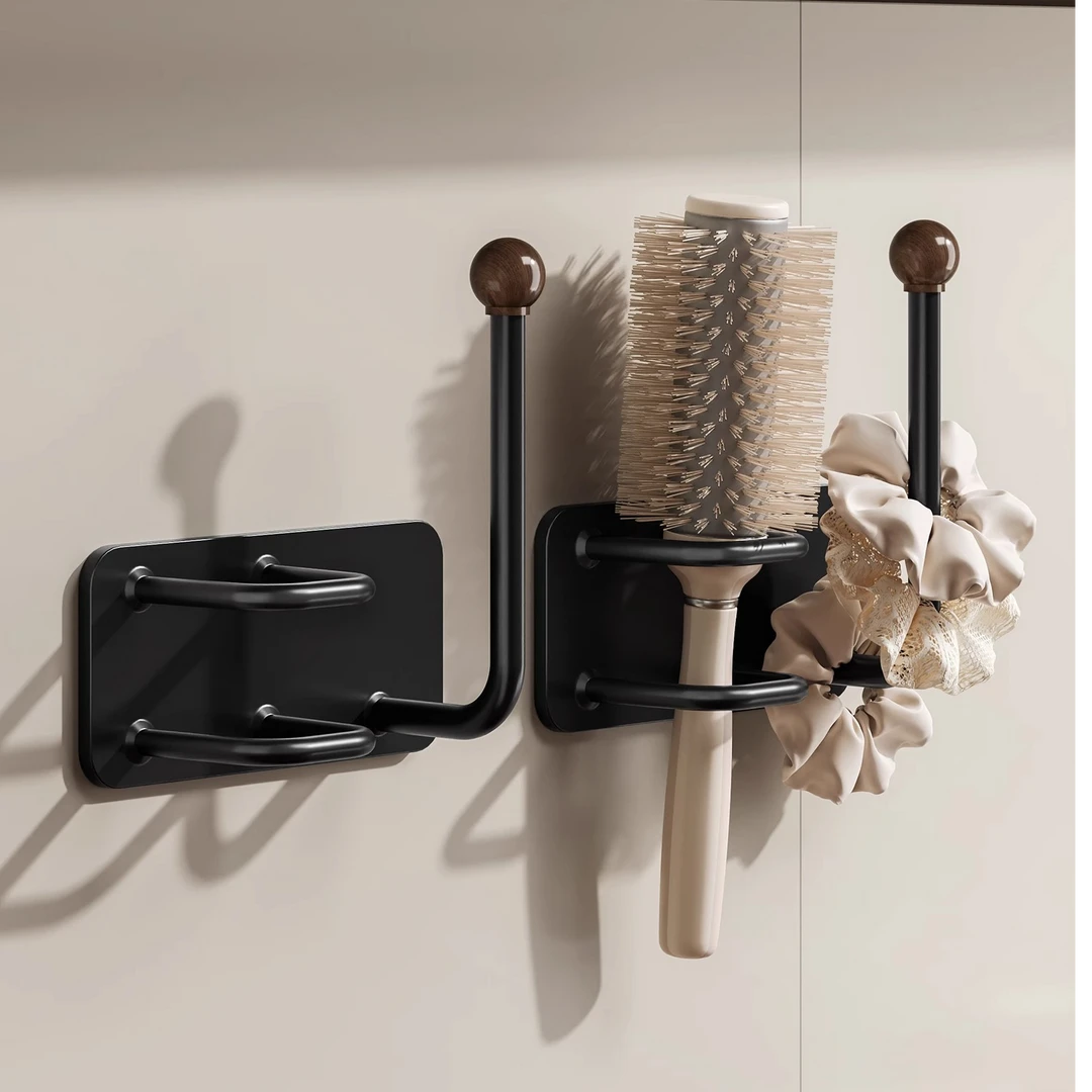 轻奢铁艺卫生间发圈发箍发绳挂钩壁挂收纳免打孔梳子首饰粘钩挂钩