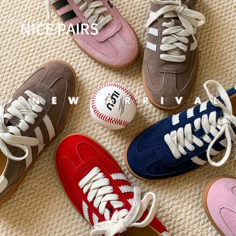 德训鞋2024年冬季休闲平底细带组合拼色