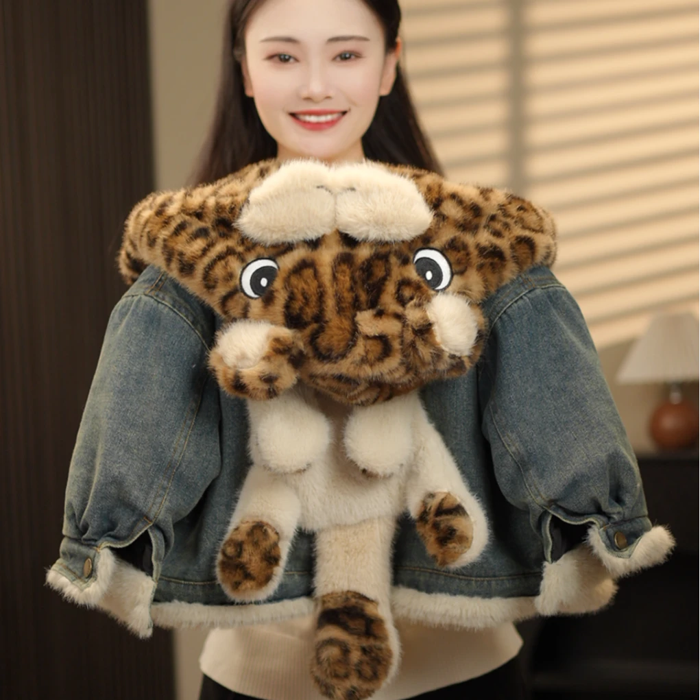 【豹虎玩偶】2025春秋冬季加厚牛仔时尚洋气儿童男女童棉服58095