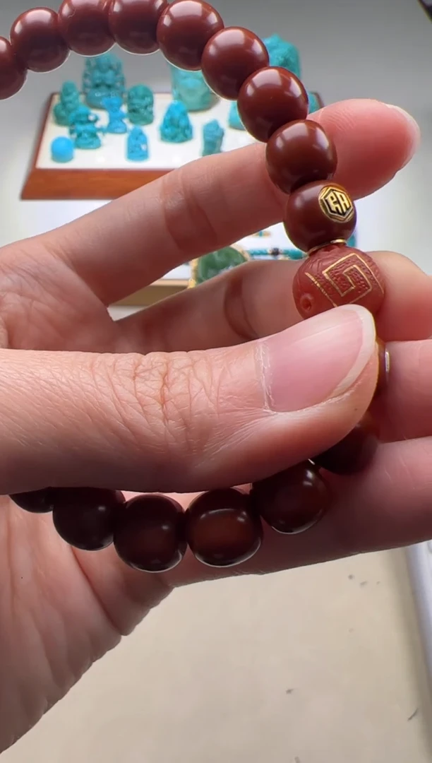 【闪购商品】核桃手串18K金镶嵌手串手串