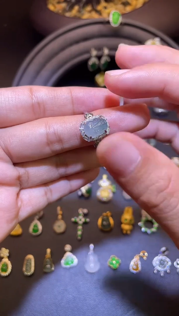 吊坠(不含链)银S925镶嵌翡翠1