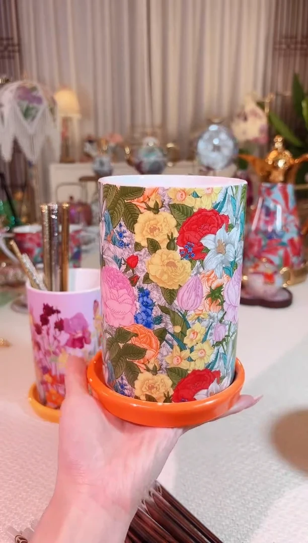 【闪购商品】瓷瓷新款 筷子筒 花韵金缘