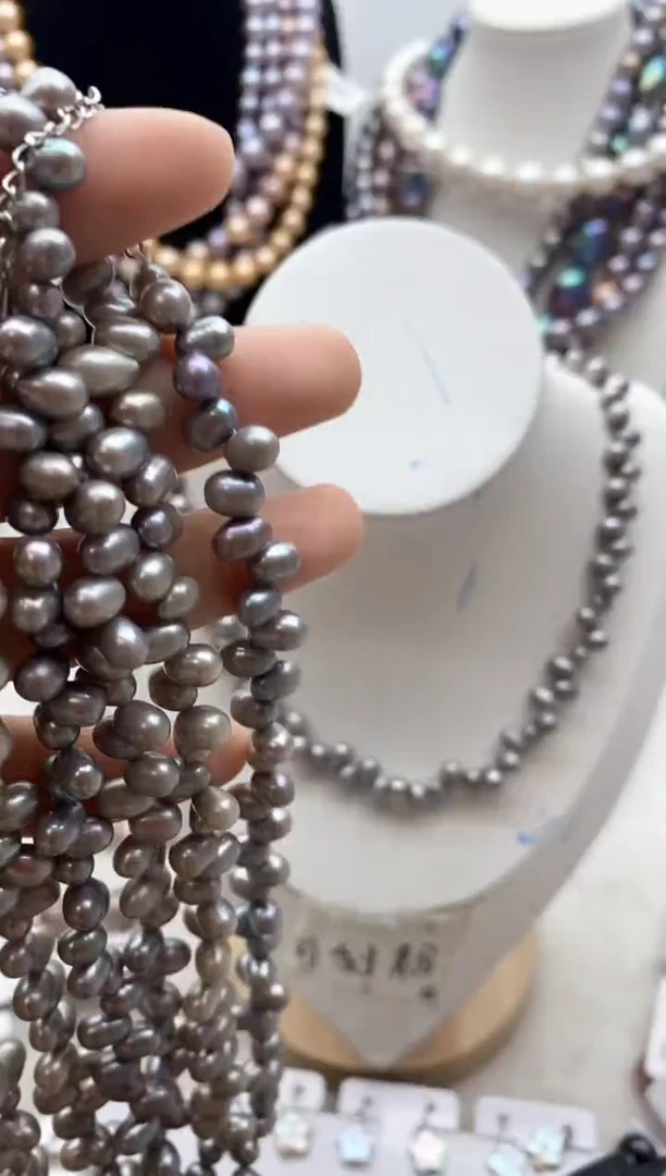 【闪购商品】淡水珍珠颈饰钛钢22