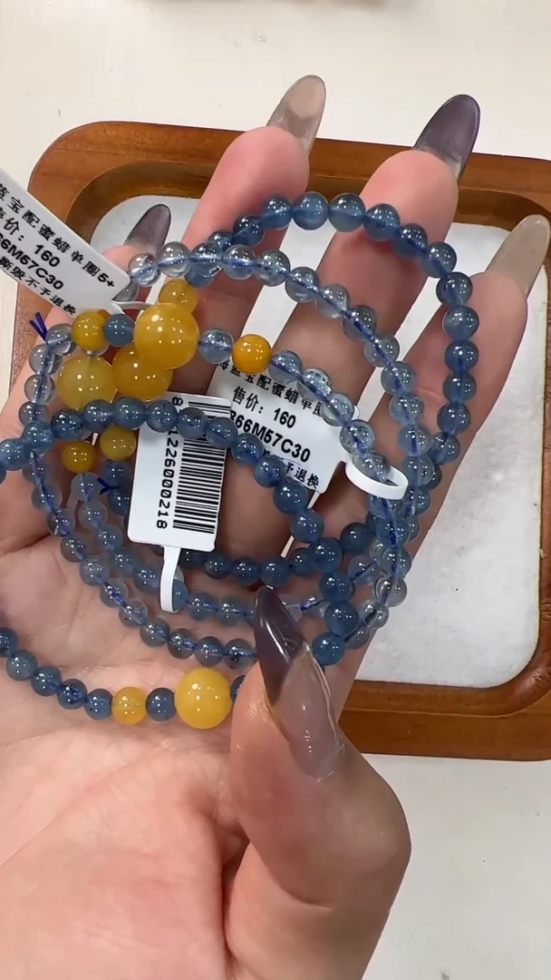 【闪购商品】海蓝宝石手链未镶嵌ZH866约5mm多样性发一件