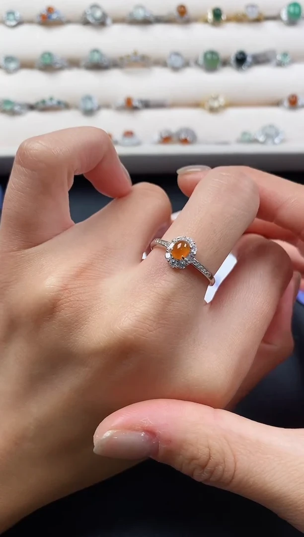 银S925镶嵌戒指翡翠555555+6