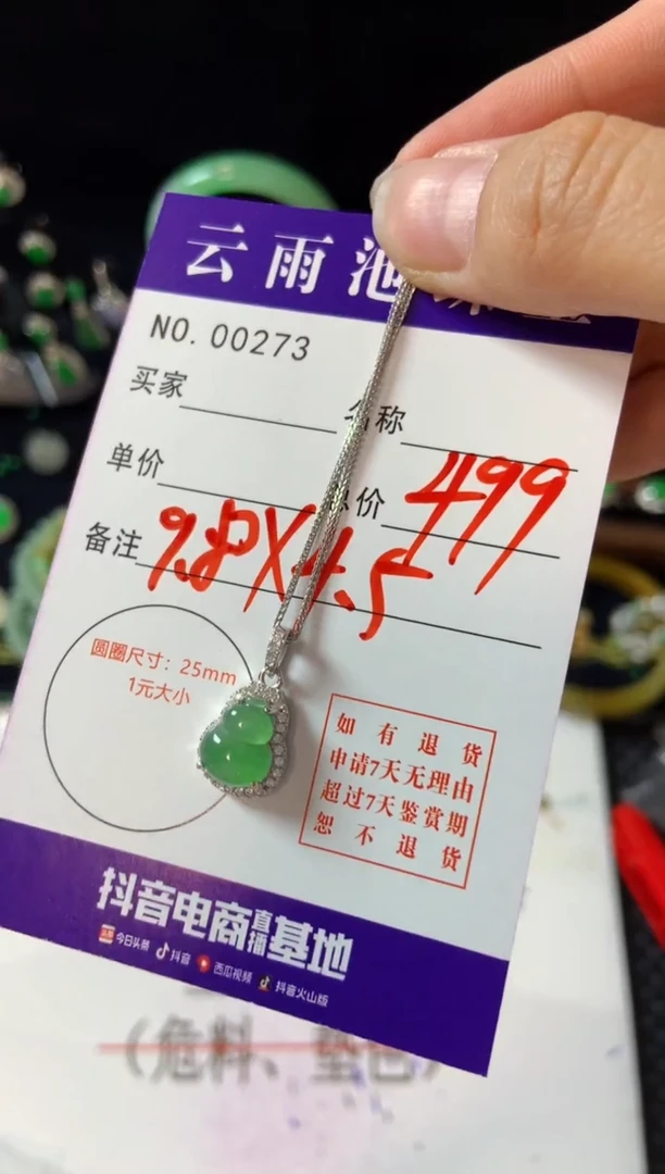 【闪购商品】翡翠颈饰银S925镶嵌翡翠