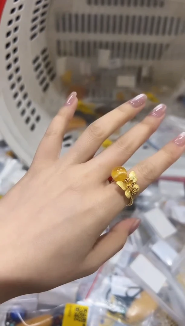 【闪购商品】蜜蜡戒指银S925镶嵌xy6221戒指