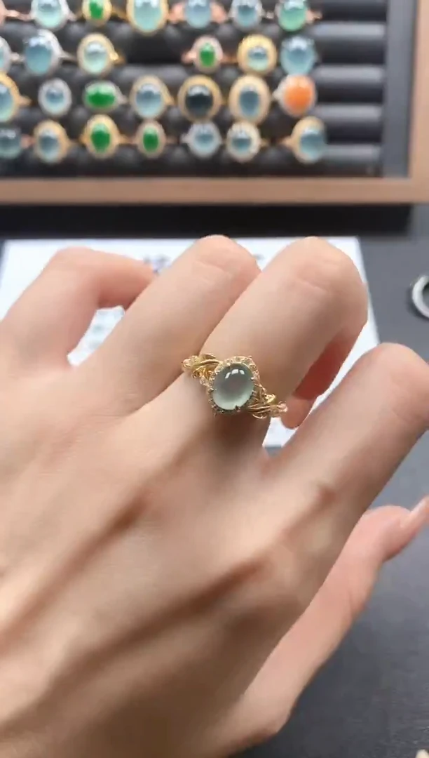 银S925镶嵌戒指翡翠51511