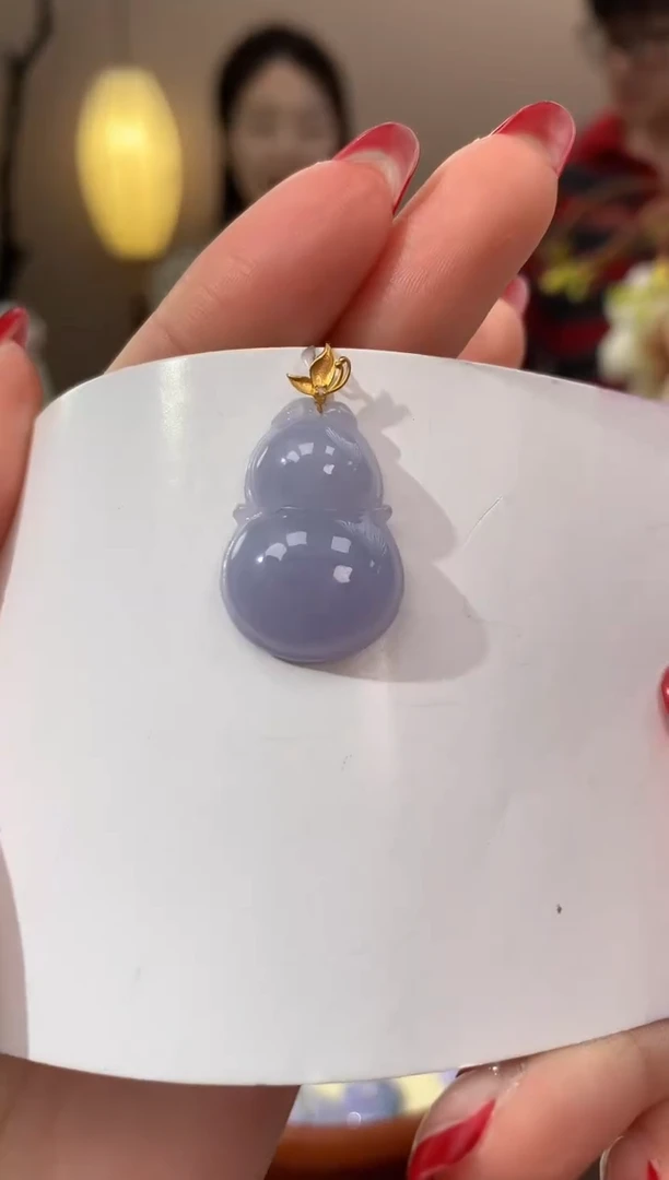 【闪购商品】翡翠颈饰18K金镶嵌天然缅甸a货翡翠