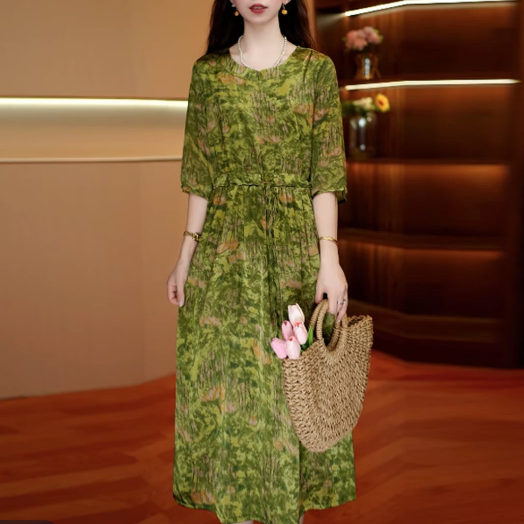 C2703女装连衣裙气质时尚夏季休闲中长款裙子