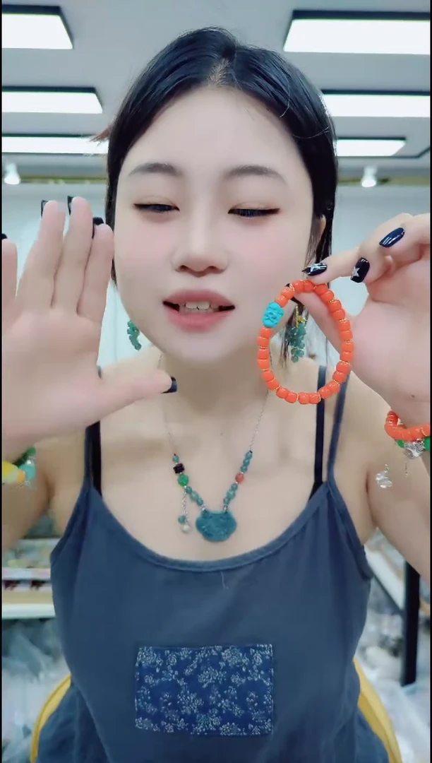 玛瑙/玉髓颈饰合金0824美人鱼手链