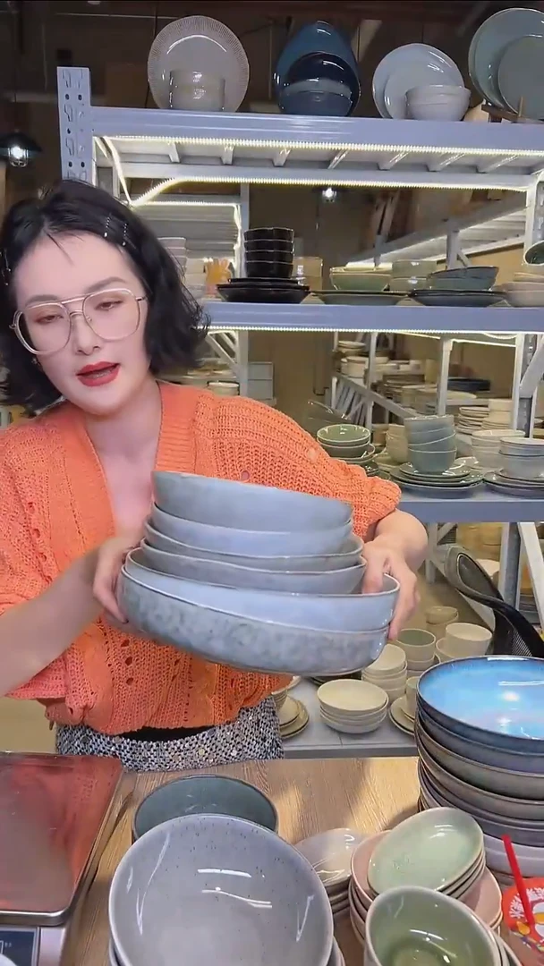 瓷286外贸尾货高温釉下彩陶瓷餐具默认微瑕