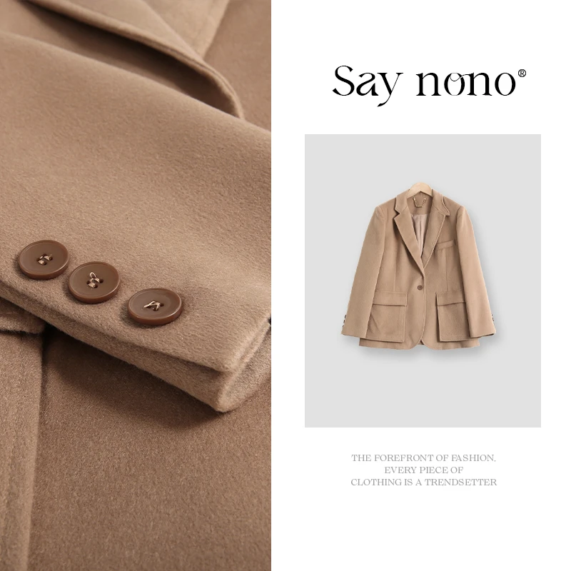 懒猫nono│Saynono 羊绒羊毛西装厚款外套 /AYNL2009