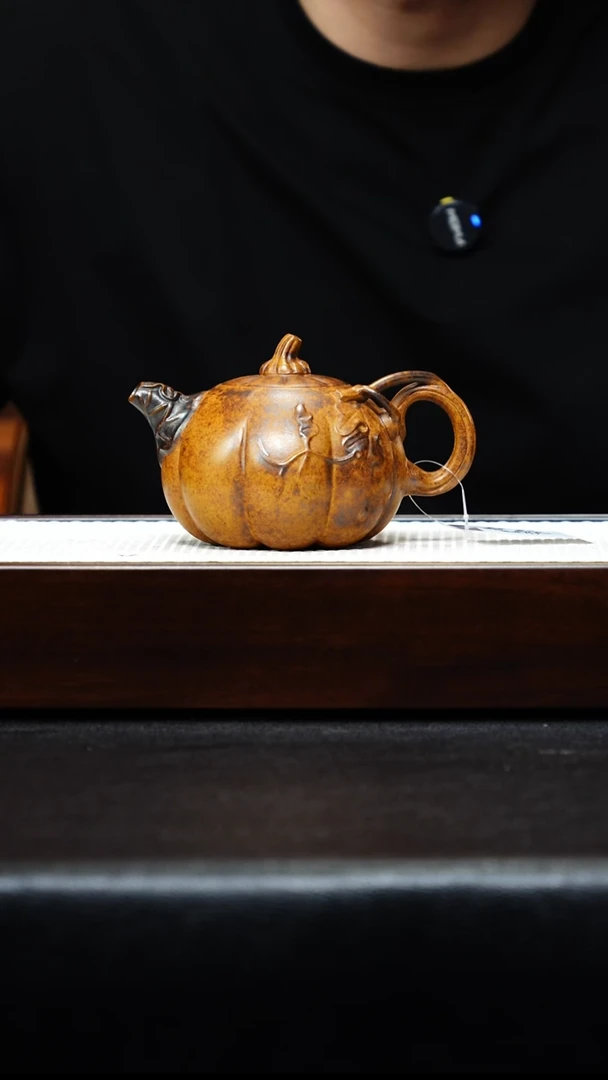 茶壶紫砂宜兴紫砂 南瓜壶 龙骨金砂 蒋小东 h1772