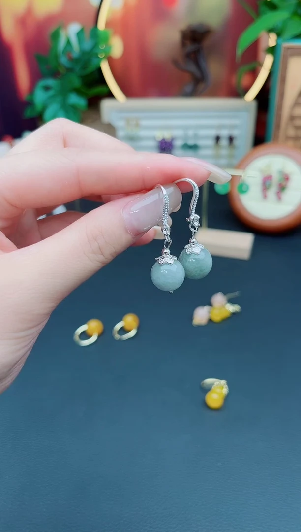 玛瑙/玉髓耳饰银S925镶嵌822000