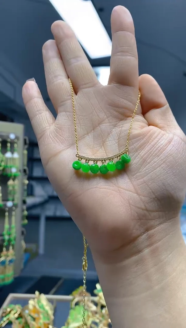 【闪购商品】翡翠耳饰合金0325翡翠锁骨链