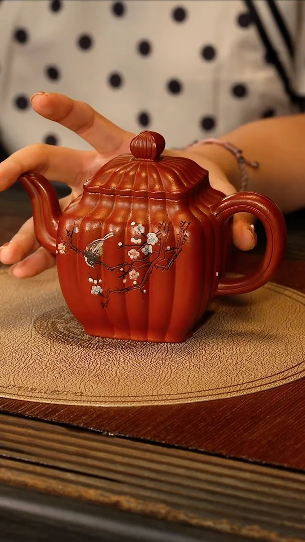 宜兴紫砂WPR 大红袍 四方宫灯 350cc