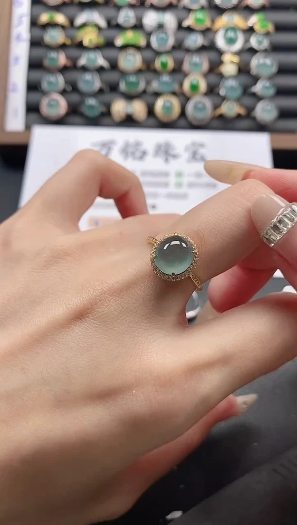 银S925镶嵌戒指翡翠51151