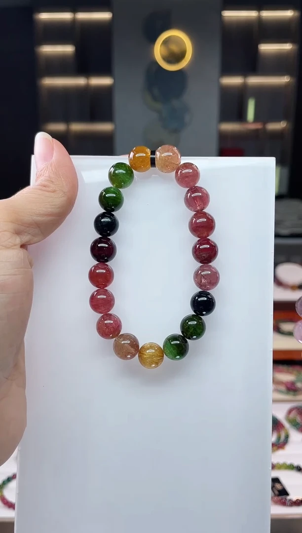 未镶嵌老矿碧玺单圈手串10mm+碧玺（多样性发一条）Q