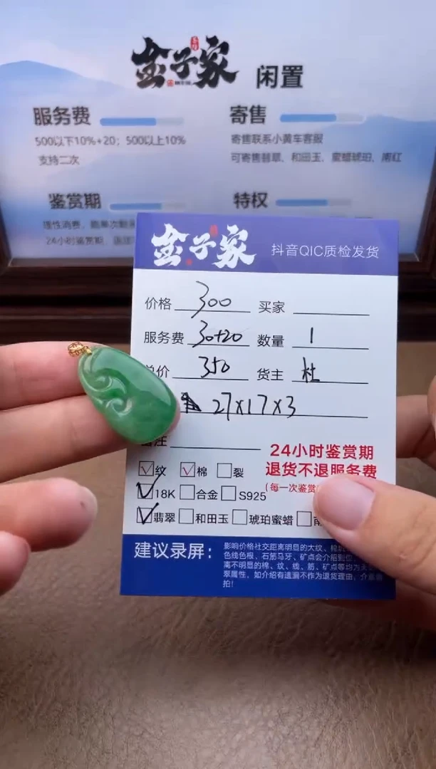 翡翠18K金镶嵌颈饰544370509