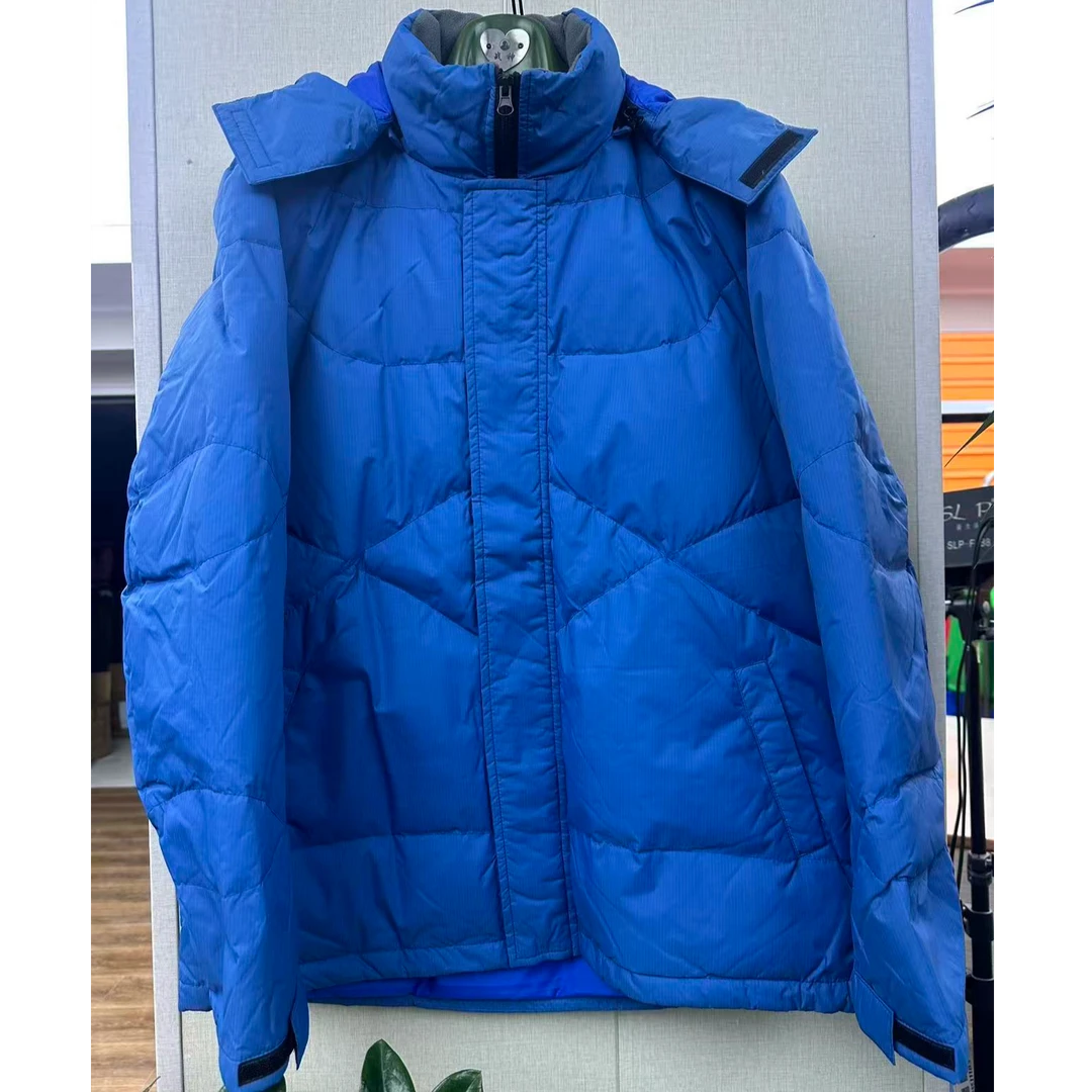 特伦布朗】时尚蓝色男女款户外轻薄中长款羽绒服